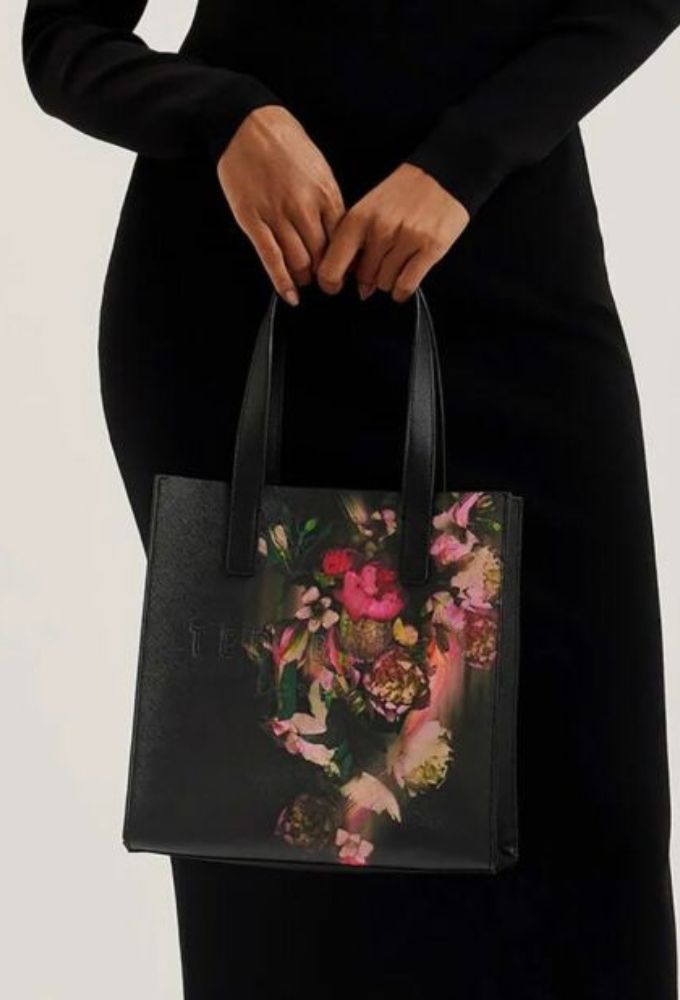 Ted Baker Γυναικεία Τσάντα Ώμου Μαύρη με Σχέδιο Floral - Image 3