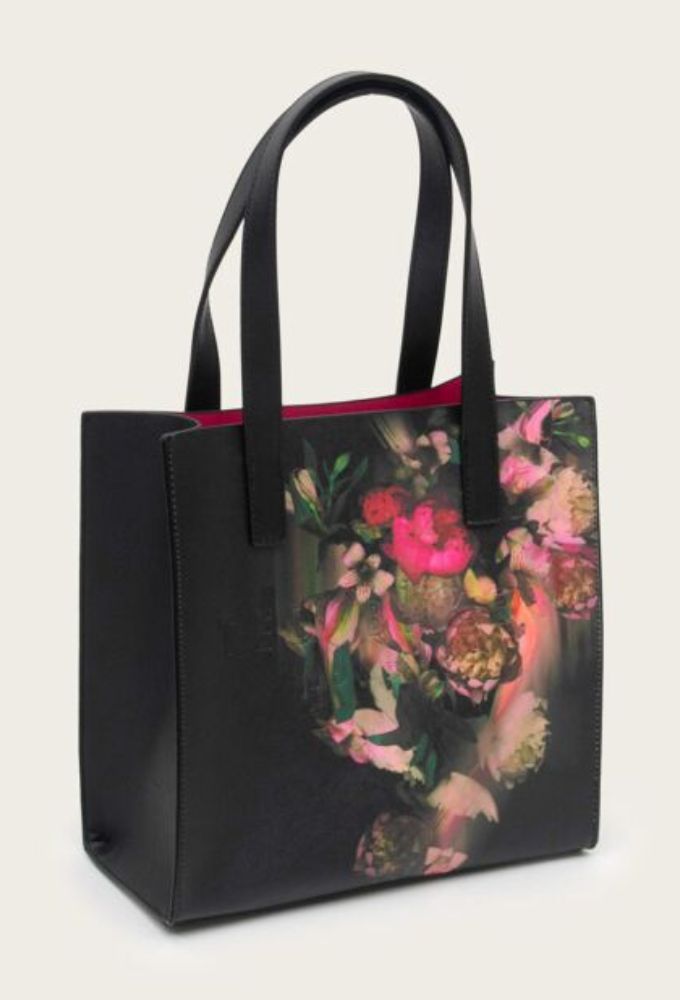 Ted Baker Γυναικεία Τσάντα Ώμου Μαύρη με Σχέδιο Floral - Image 4