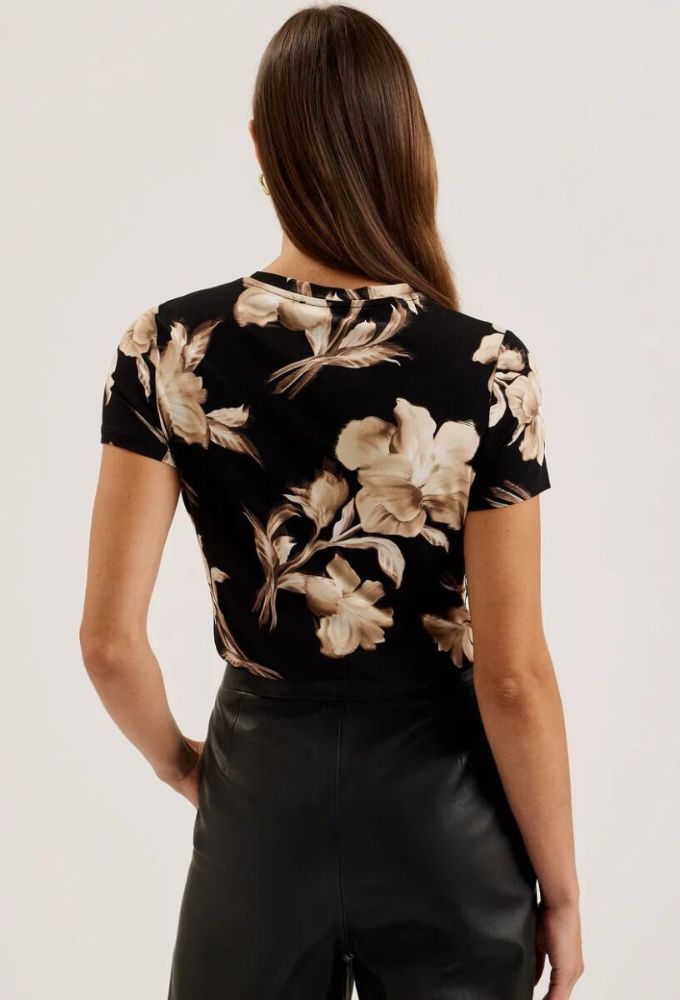 Ted Baker Γυναικείο T-shirt Floral Mαύρο - Image 3