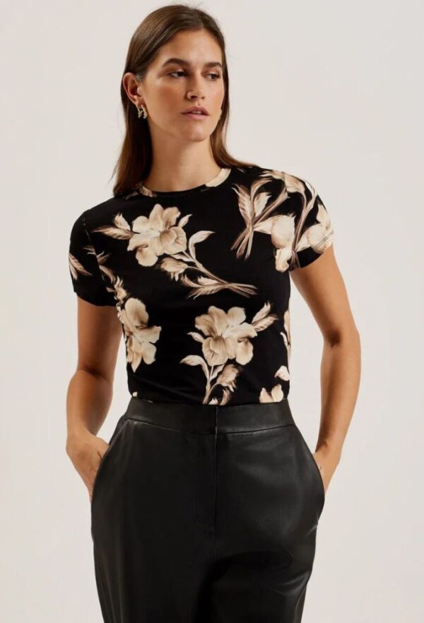 Ted Baker Γυναικείο T-shirt Floral Mαύρο