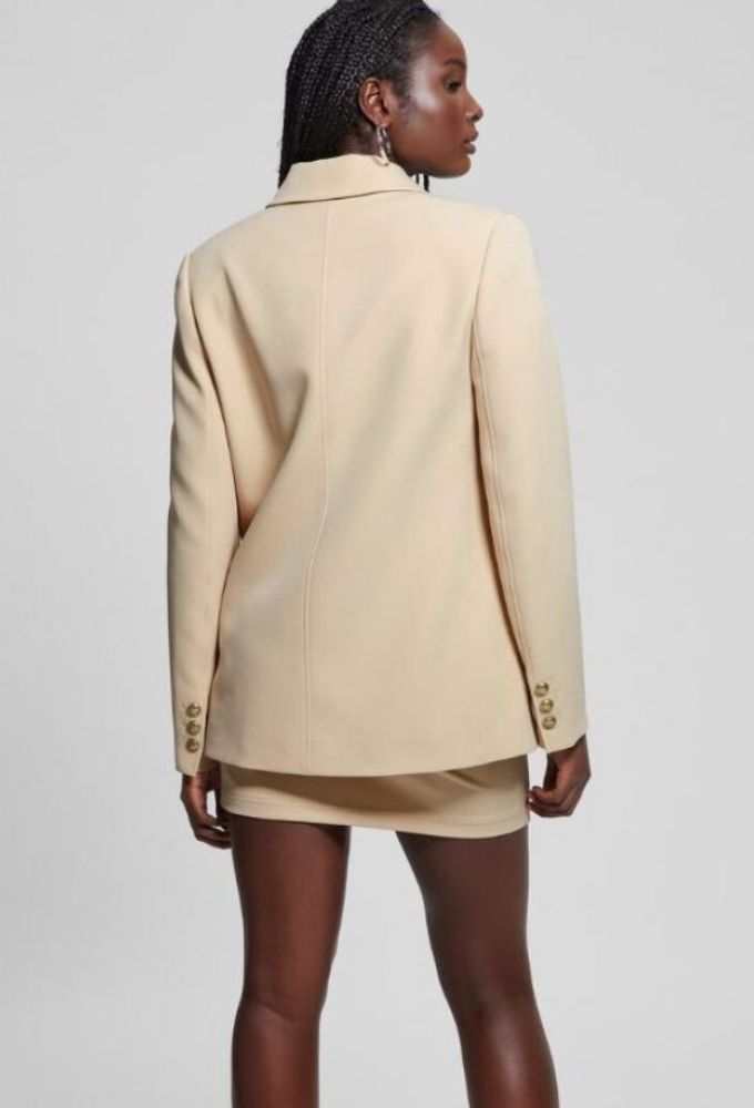Guess Γυναικείο Σακάκι Μπεζ με Χρυσά Κουμπιά - Image 3