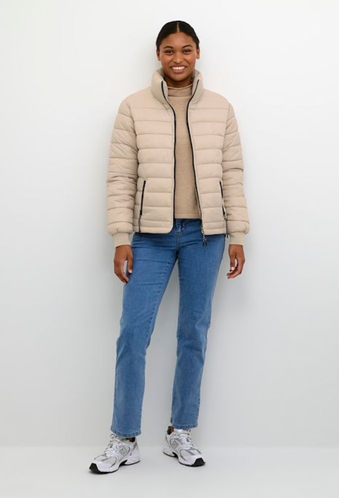 Kaffe Γυναικείο Μπουφάν – Kalira Faded Denim- Μπεζ - Image 3