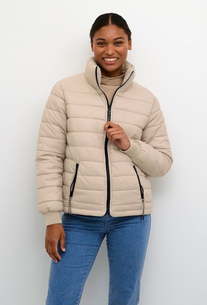 Kaffe Γυναικείο Μπουφάν – Kalira Faded Denim- Μπεζ