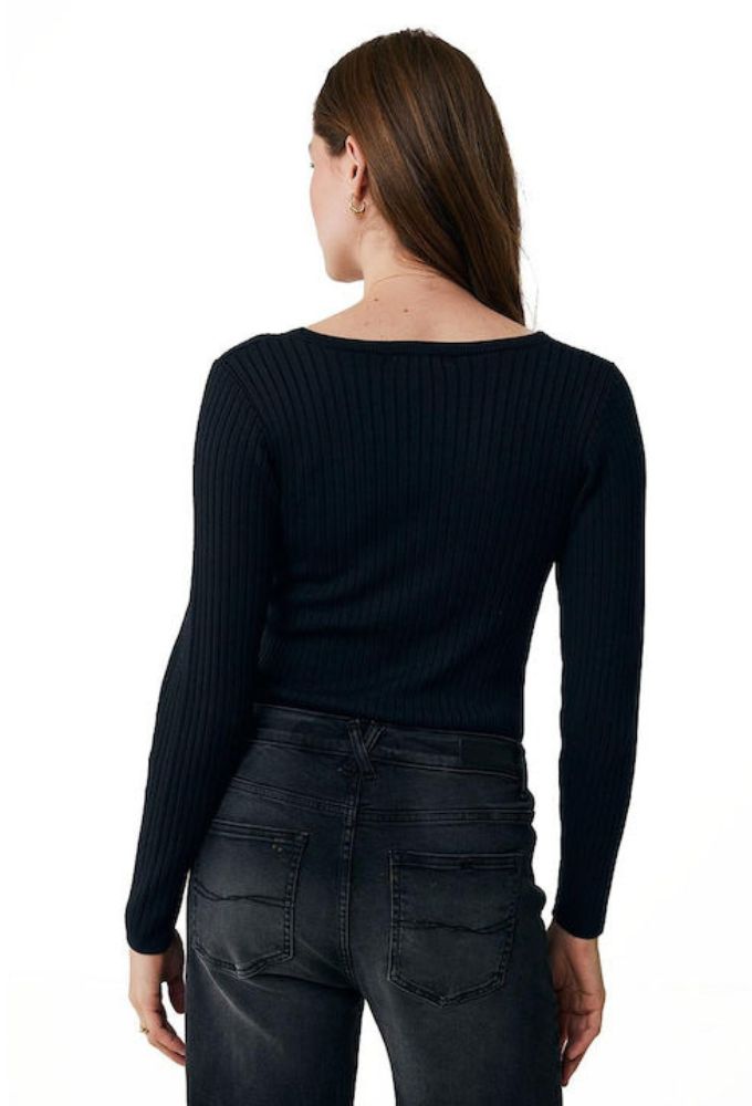 Mexx Γυναικεία Μπλούζα Ριμπ Μαύρη - Image 2