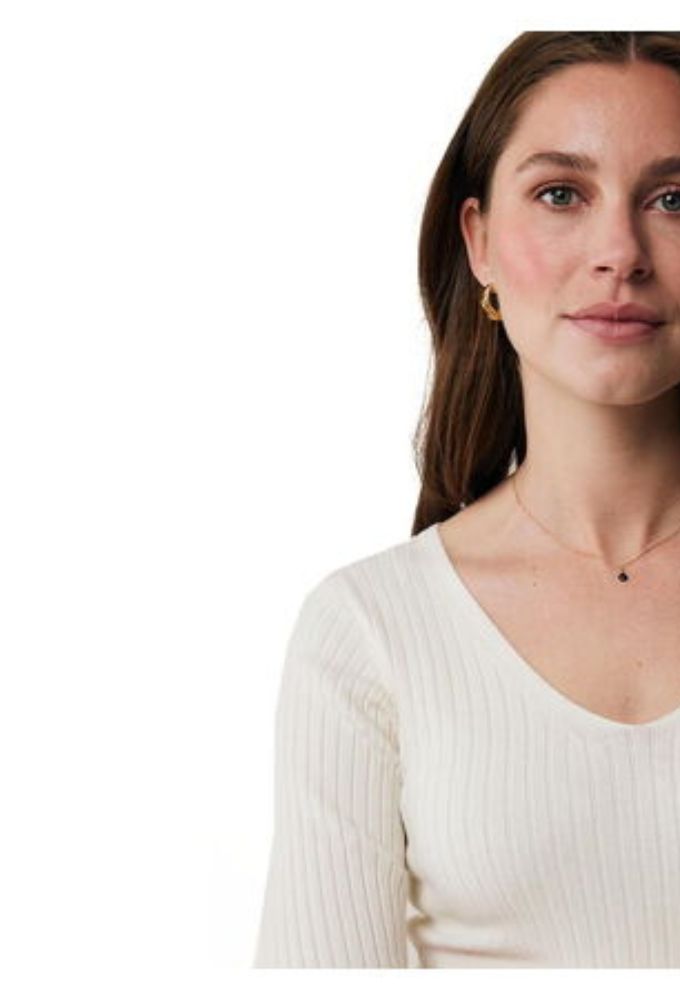 Mexx Γυναικεία Μπλούζα Ριμπ Κρεμ - Image 4