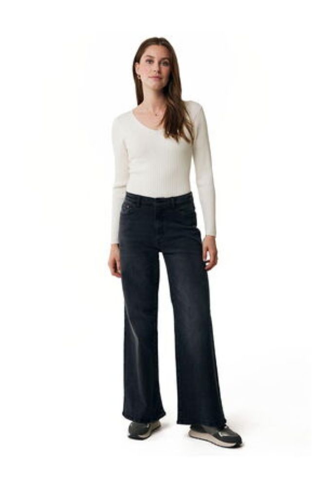 Mexx Γυναικεία Μπλούζα Ριμπ Κρεμ - Image 3