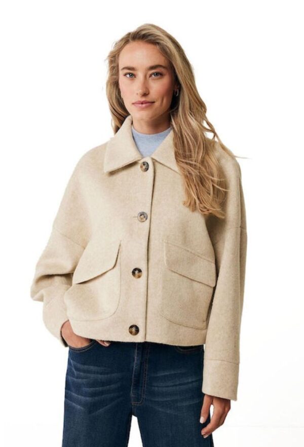 Mexx Κοντό Γυναικείο Μπουφάν για Χειμώνα Μπεζ