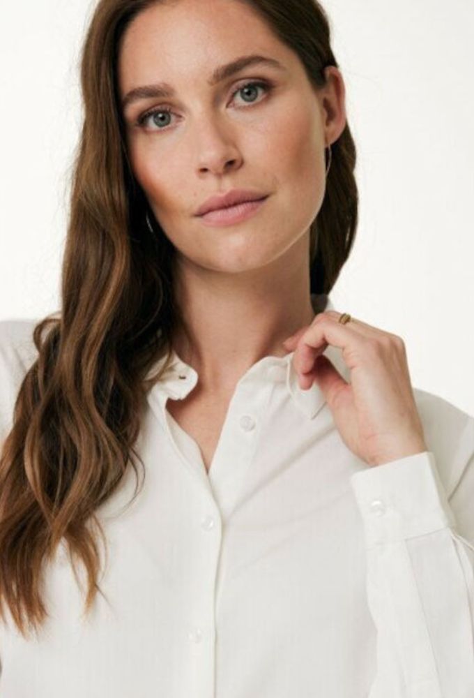 Mexx Μακρυμάνικο Γυναικείο Πουκάμισο Off White - Image 4