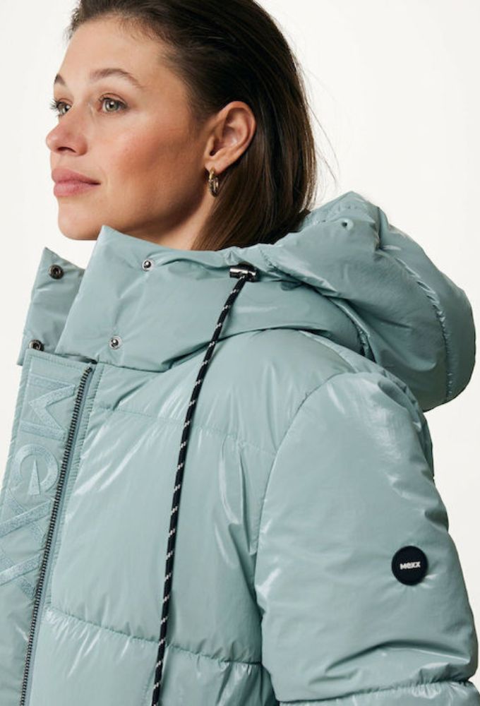 Mexx Κοντό Γυναικείο Μπουφάν για Χειμώνα Ice Blue - Image 4