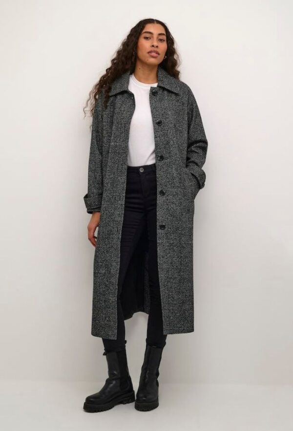 Kaffe Γυναικείο Γκρί Midi Παλτό