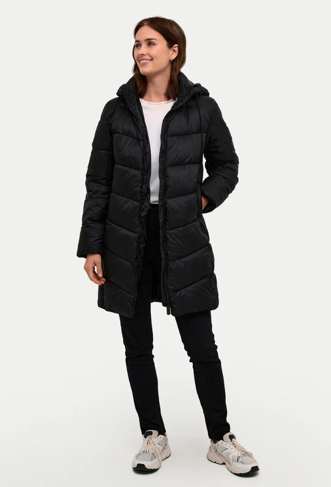 Kaffe Μπουφάν Susanne Μαύρο Regular Fit Midi - Image 3