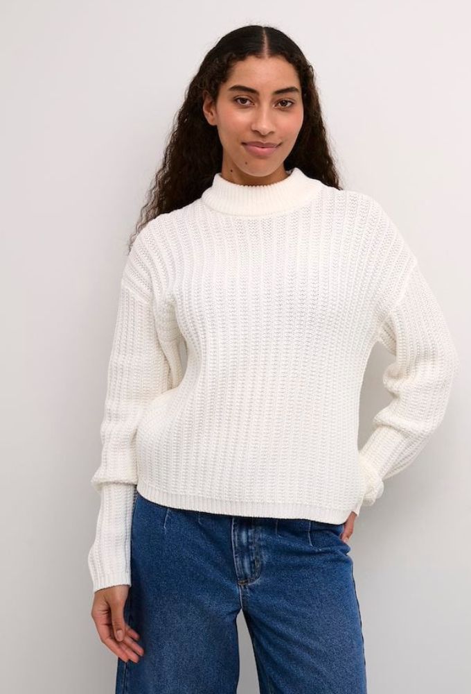 Kaffe KAbess Γυναικείο Πουλόβερ Εκρού Regular Fit