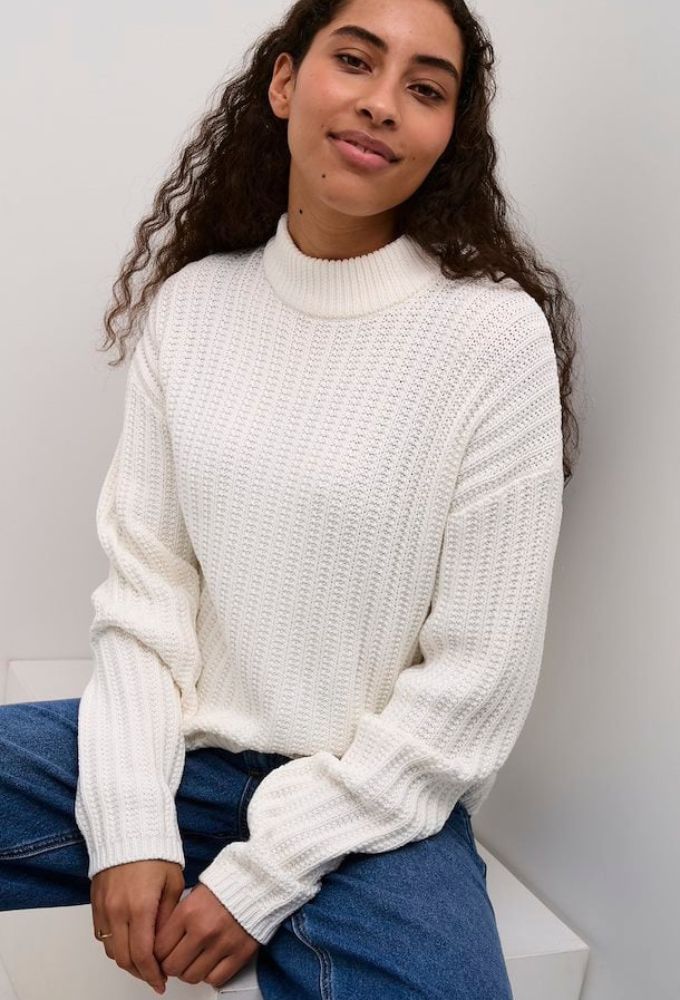 Kaffe KAbess Γυναικείο Πουλόβερ Εκρού Regular Fit - Image 3