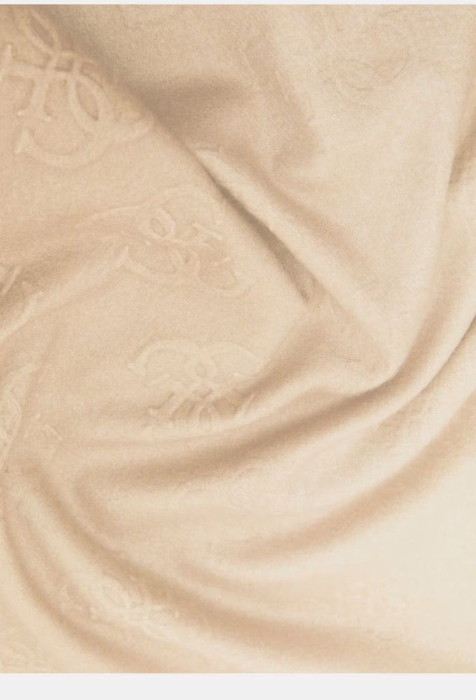 Guess Γυναικείο Κασκόλ Silene Μπεζ/Καφέ με Λογότυπο 4g - Image 2