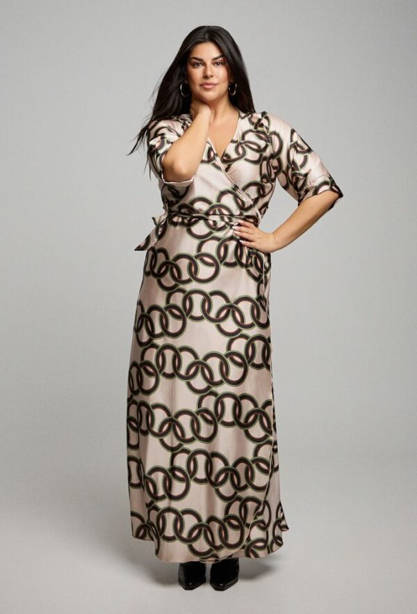 Just Perfect Γυναικείο Φόρεμα Maxi Σατέν Εμπριμέ