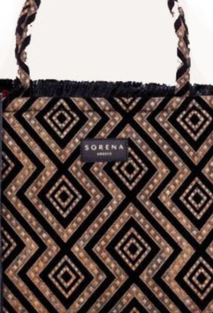 Sorena Clara Tote Bag Τσάντα Mαύρο/Χρυσό - Image 3