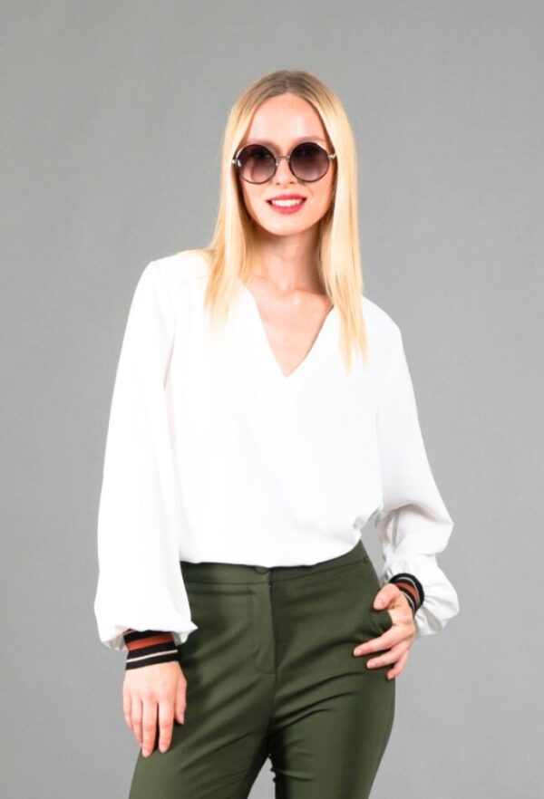 Le Vertige Μπλούζα με V Λαιμόκοψη Λευκή