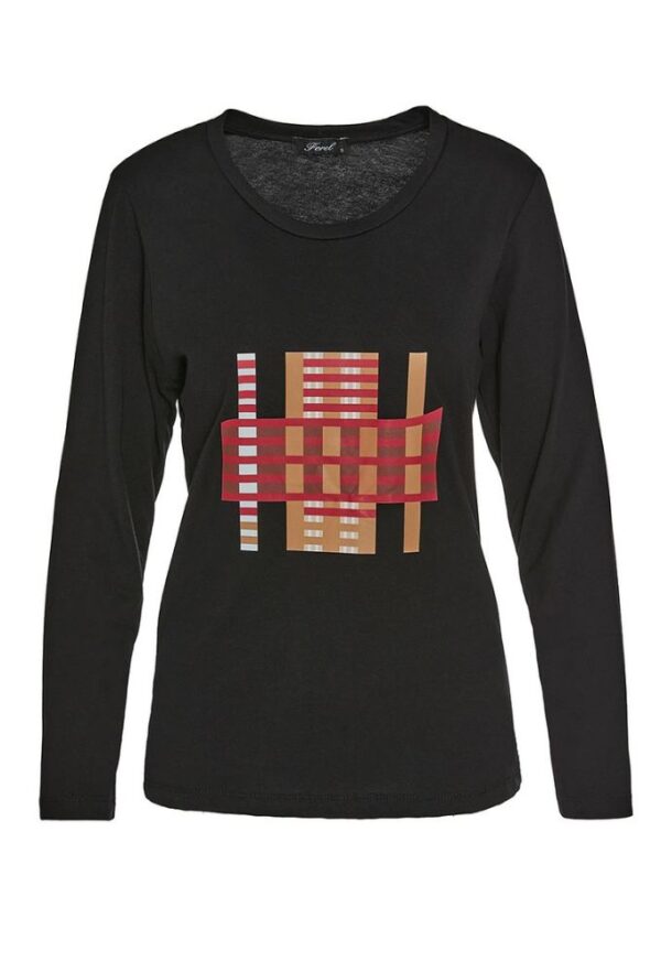 Forel Μπλούζα Bαμβακερή με Σχέδιο Mαύρη