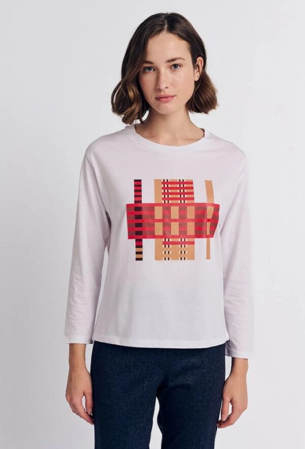 Forel Μπλούζα Bαμβακερή με Σχέδιο Λευκή