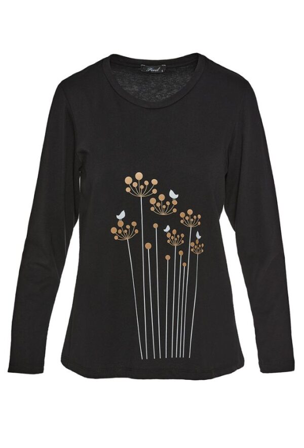 Forel Μπλούζα Bαμβακερή με Σχέδιο Mαύρη