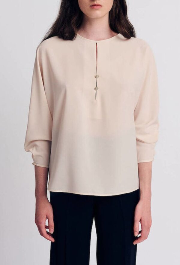 Forel Γυναικείο Crop Top Μακρυμάνικο Ecru