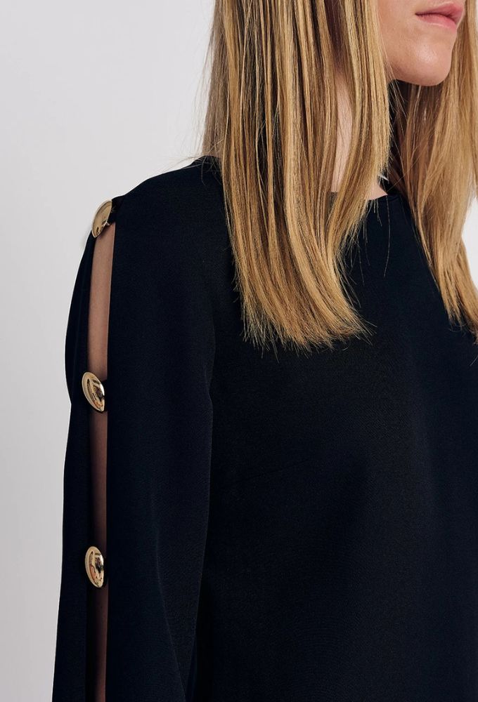 Forel Γυναικείο Φόρεμα Pencil Mαύρο - Image 2