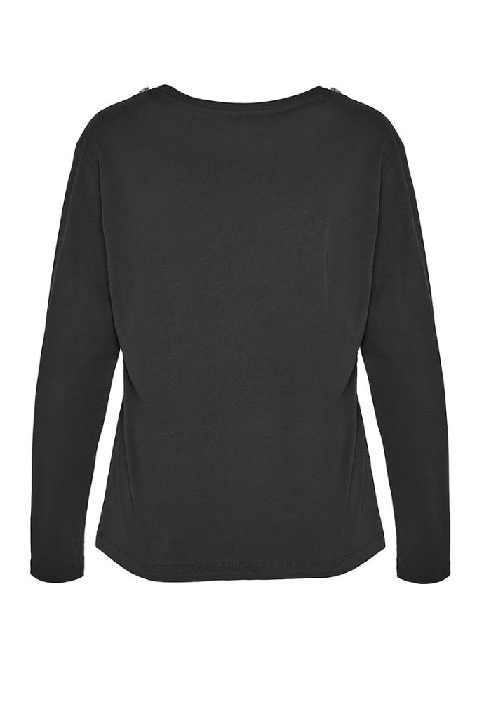 Forel Μπλούζα Aνθρακί με Κρύσταλλα στην Λαιμόκοψη - Image 3