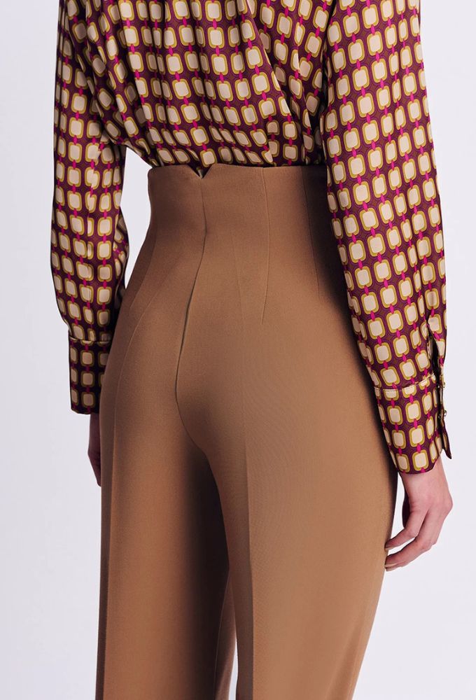 Forel Γυναικείο Παντελόνι Καμηλό Ψηλόμεσο Cigarette - Image 6