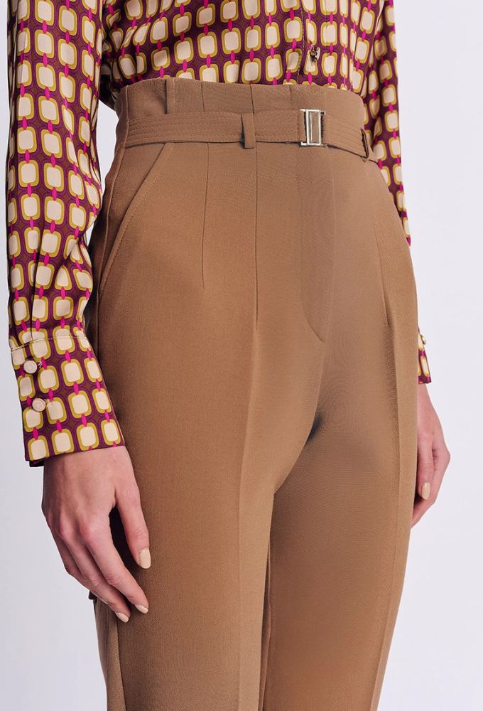 Forel Γυναικείο Παντελόνι Καμηλό Ψηλόμεσο Cigarette - Image 5