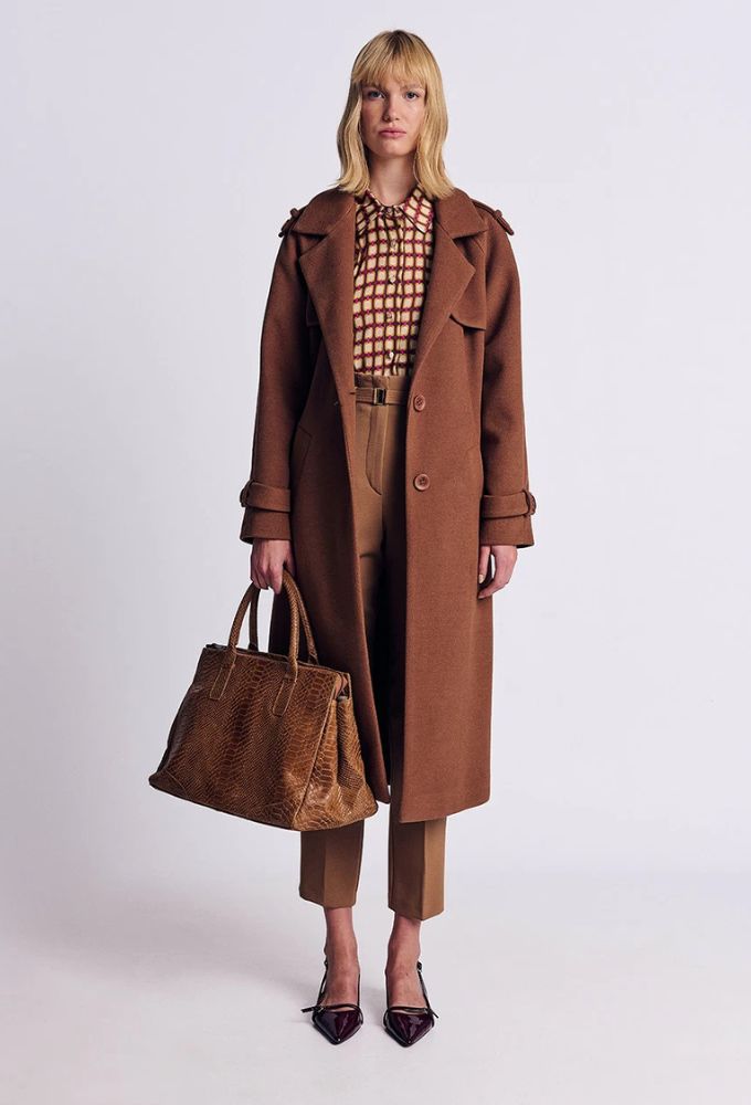 Forel Γυναικείο Παντελόνι Καμηλό Ψηλόμεσο Cigarette - Image 4