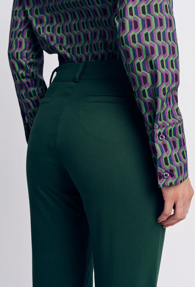 Forel Γυναικείο Παντελόνι Βαμβακερό Cigarette Πράσινο/Κυπαρισσί - Image 4