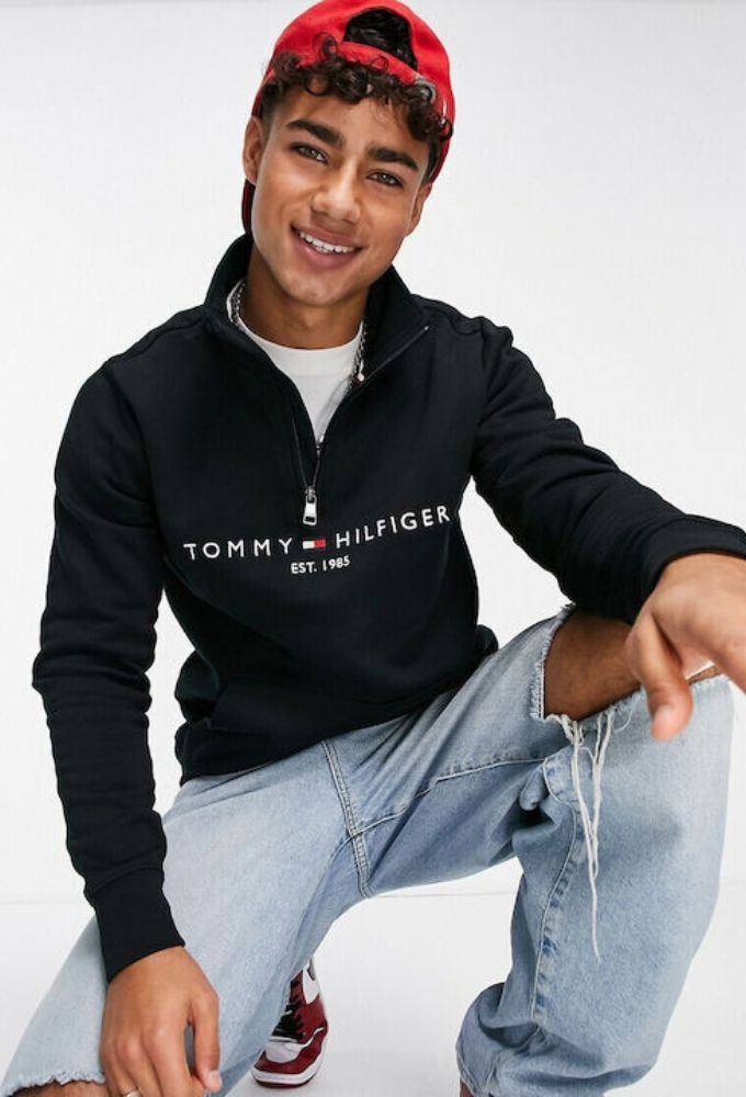 Tommy Hilfiger Ανδρικό Φούτερ με Τσέπες Μαύρο - Image 4