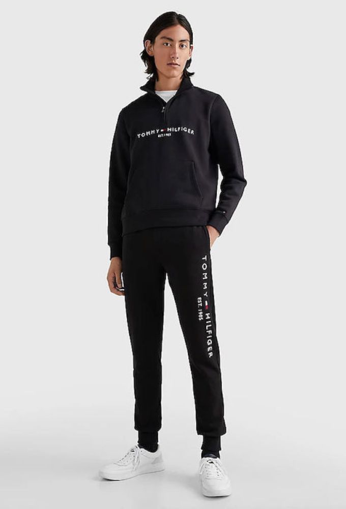 Tommy Hilfiger Ανδρικό Φούτερ με Τσέπες Μαύρο - Image 3