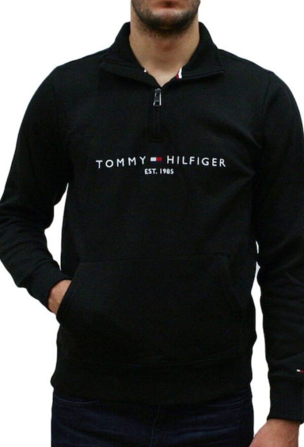 Tommy Hilfiger Ανδρικό Φούτερ με Τσέπες Μαύρο