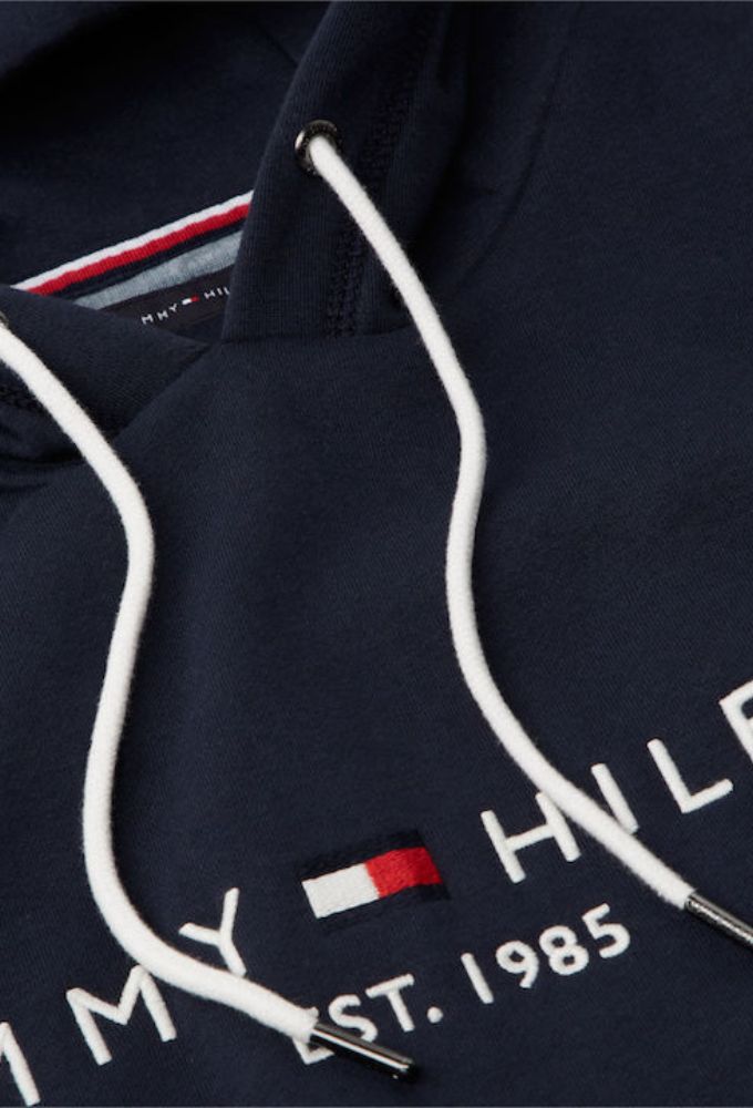 Tommy Hilfiger Ανδρικό Φούτερ με Κουκούλα και Τσέπες Navy Μπλε - Image 4