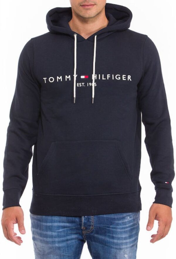 Tommy Hilfiger Ανδρικό Φούτερ με Κουκούλα και Τσέπες Navy Μπλε