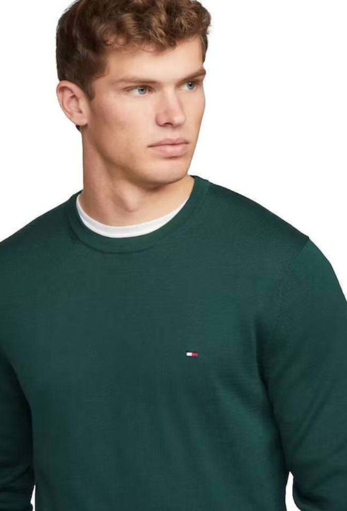 Tommy Hilfiger Ανδρικό Πράσινο Πουλόβερ με Λαιμόκοψη - Image 2