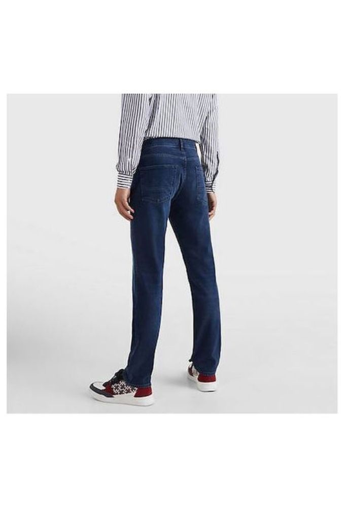 Tommy Hilfiger Ανδρικό Τζιν Παντελόνι Straight Γραμμη Denton Μπλέ Σκούρο - Image 4