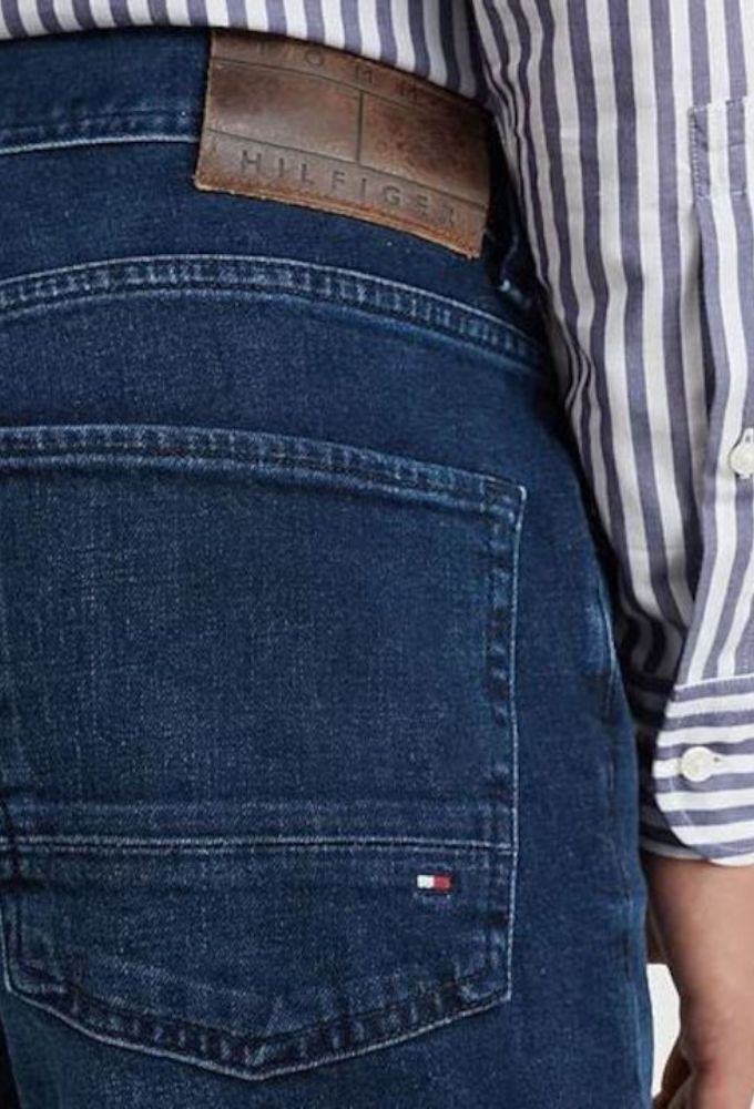 Tommy Hilfiger Ανδρικό Τζιν Παντελόνι Straight Γραμμη Denton Μπλέ Σκούρο - Image 3