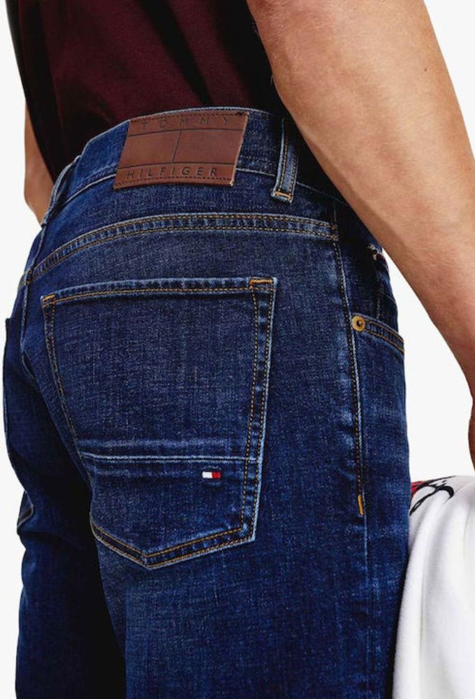 Tommy Hilfiger Ανδρικό Τζιν Παντελόνι Straight Γραμμη Denton Μπλέ Σκούρο - Image 2