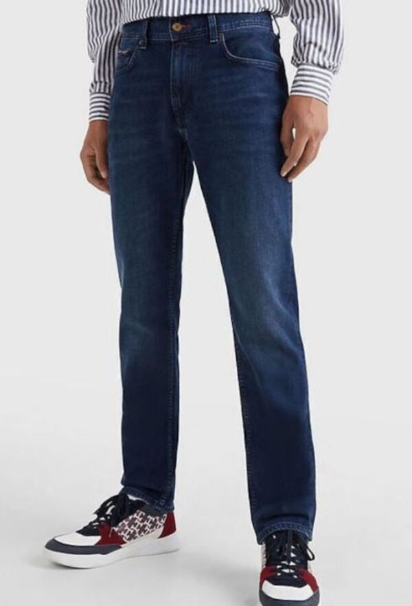 Tommy Hilfiger Ανδρικό Τζιν Παντελόνι Straight Γραμμη Denton Μπλέ Σκούρο