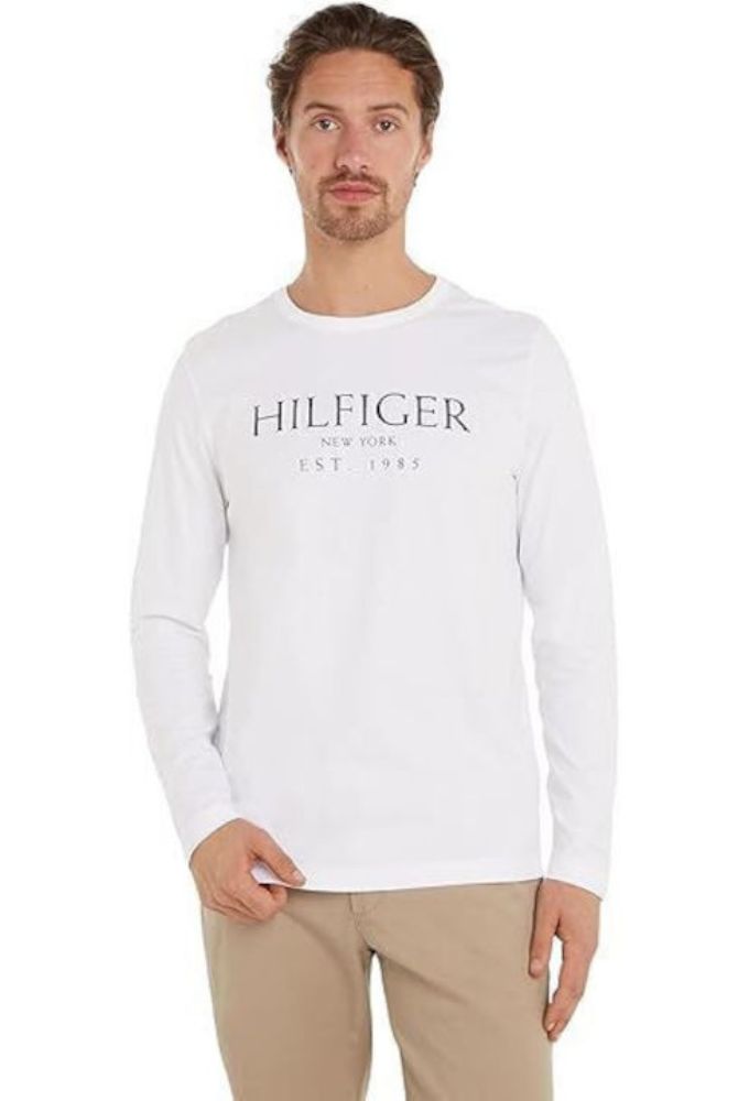 Tommy Hilfiger Ανδρική Μπλούζα Μακρυμάνικη Λευκή
