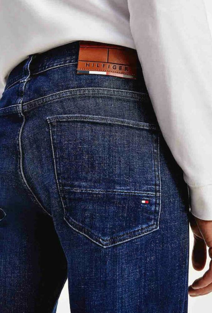 Tommy Hilfiger Ανδρικό Παντελόνι Τζιν σε Slim Εφαρμογή Navy Μπλε - Image 3