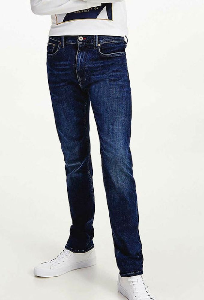 Tommy Hilfiger Ανδρικό Παντελόνι Τζιν σε Slim Εφαρμογή Navy Μπλε
