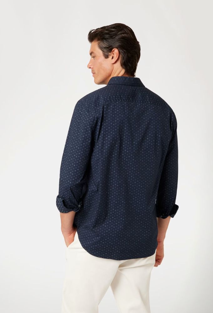 Guess Πουκάμισο Μπλέ Σκούρο με Τύπωμα Αll Οver - Image 2