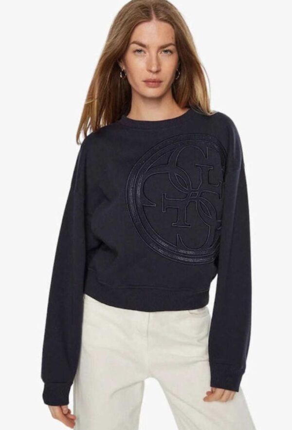 Guess Γυναικείο Φούτερ Μπλέ Σκούρο