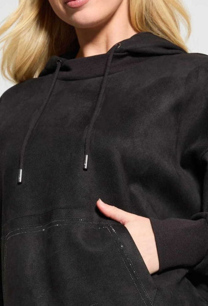 Guess Γυναικείο Φούτερ Σουέτ Μαύρο - Image 3