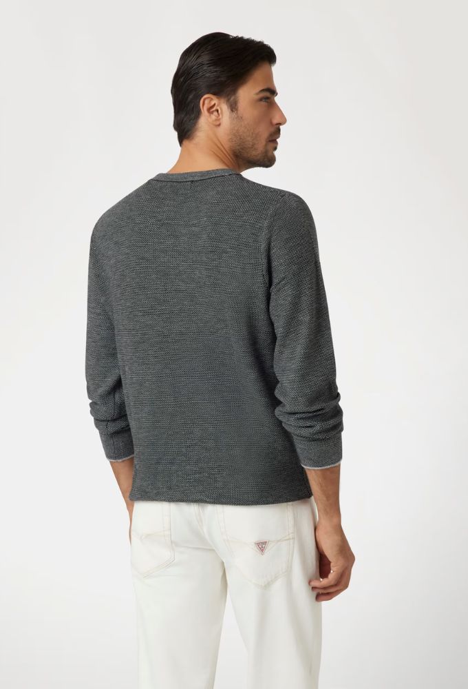 Guess Ανδρικό Σύμμεικτο Mάλλινο Mαύρο Πουλόβερ - Image 2