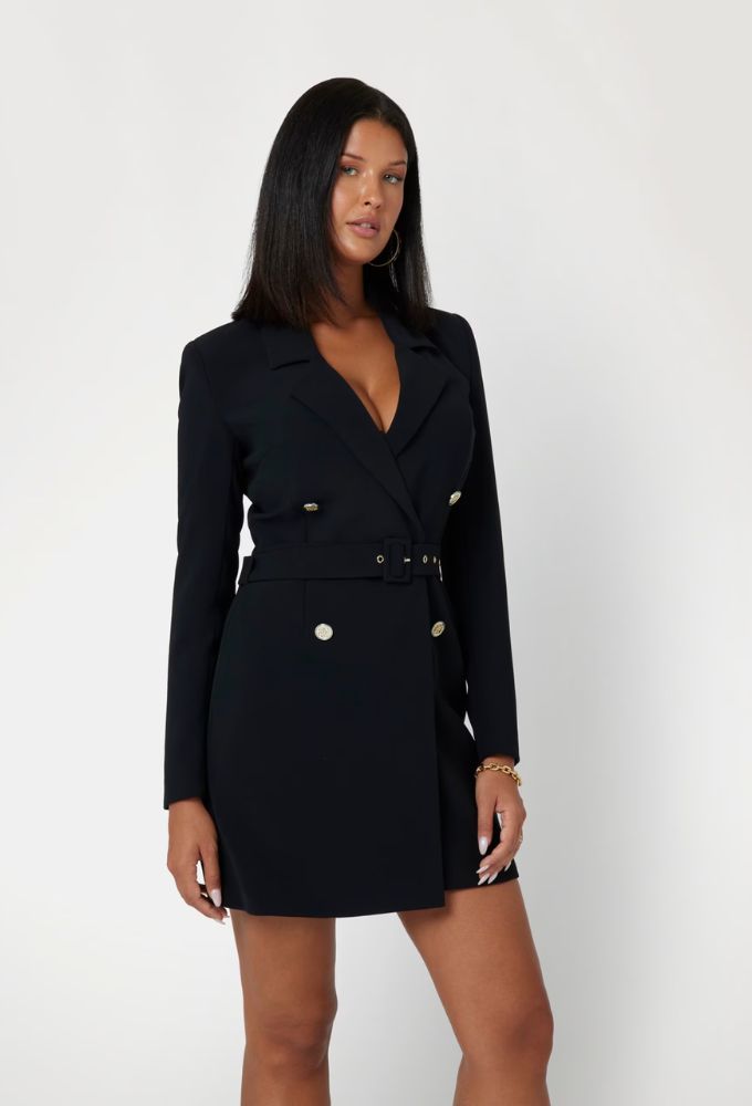 Guess Μίνι Mαύρο Φόρεμα-Σακάκι