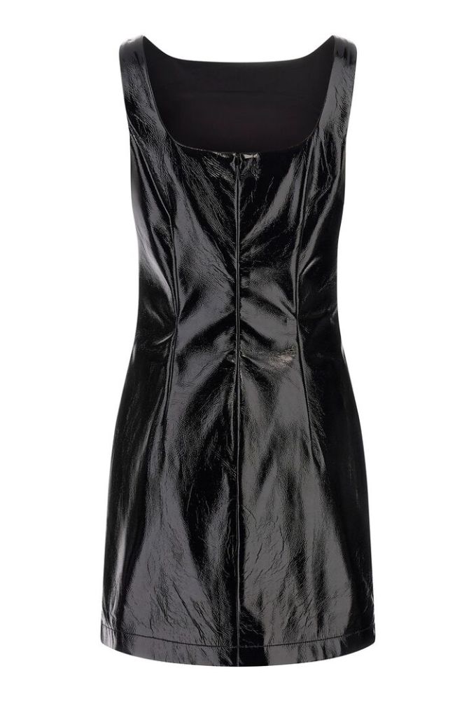 Guess Laurie Vinyl Mini Mαύρο Φόρεμα - Image 2